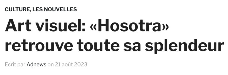 Festival Hosotra – La Colline dans les news !