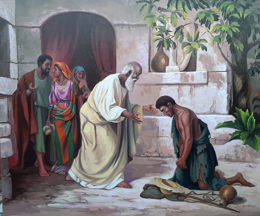Le fils prodigue, peinture de Henintsoa Hobinjatovo